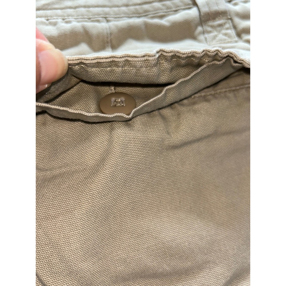 Express Mens Tan Khaki Cargo Shorts Size 33W Cotton Canvas Utility 7951003 - Picture 6 of 7